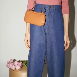 Simon Miller long pop pouch in brown suede